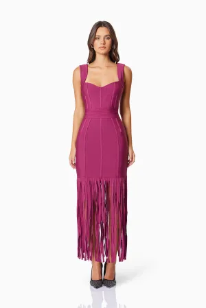 Ella Party Cocktail Midi Dress In Red