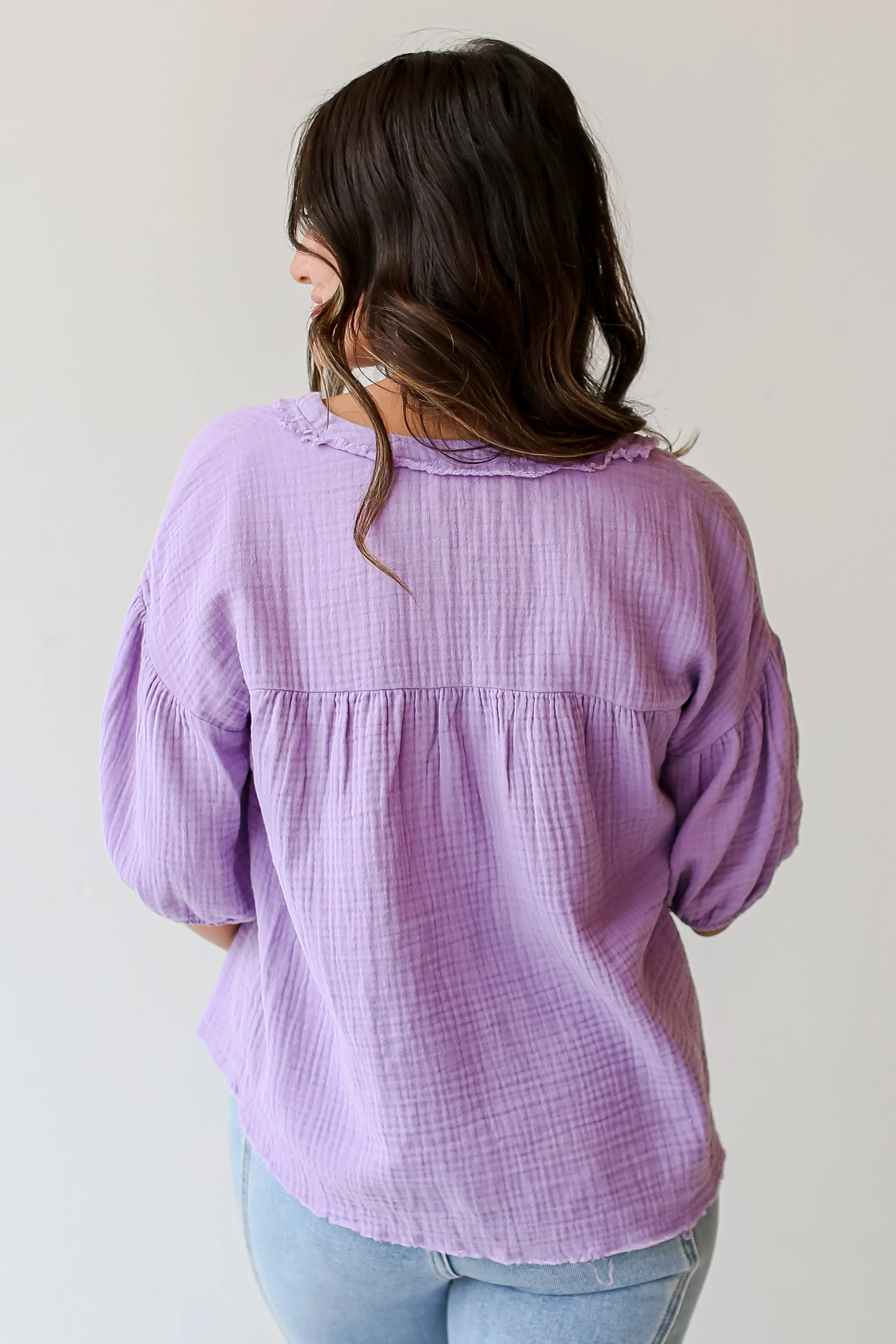 FINAL SALE - Adore The Feeling Linen Babydoll Blouse