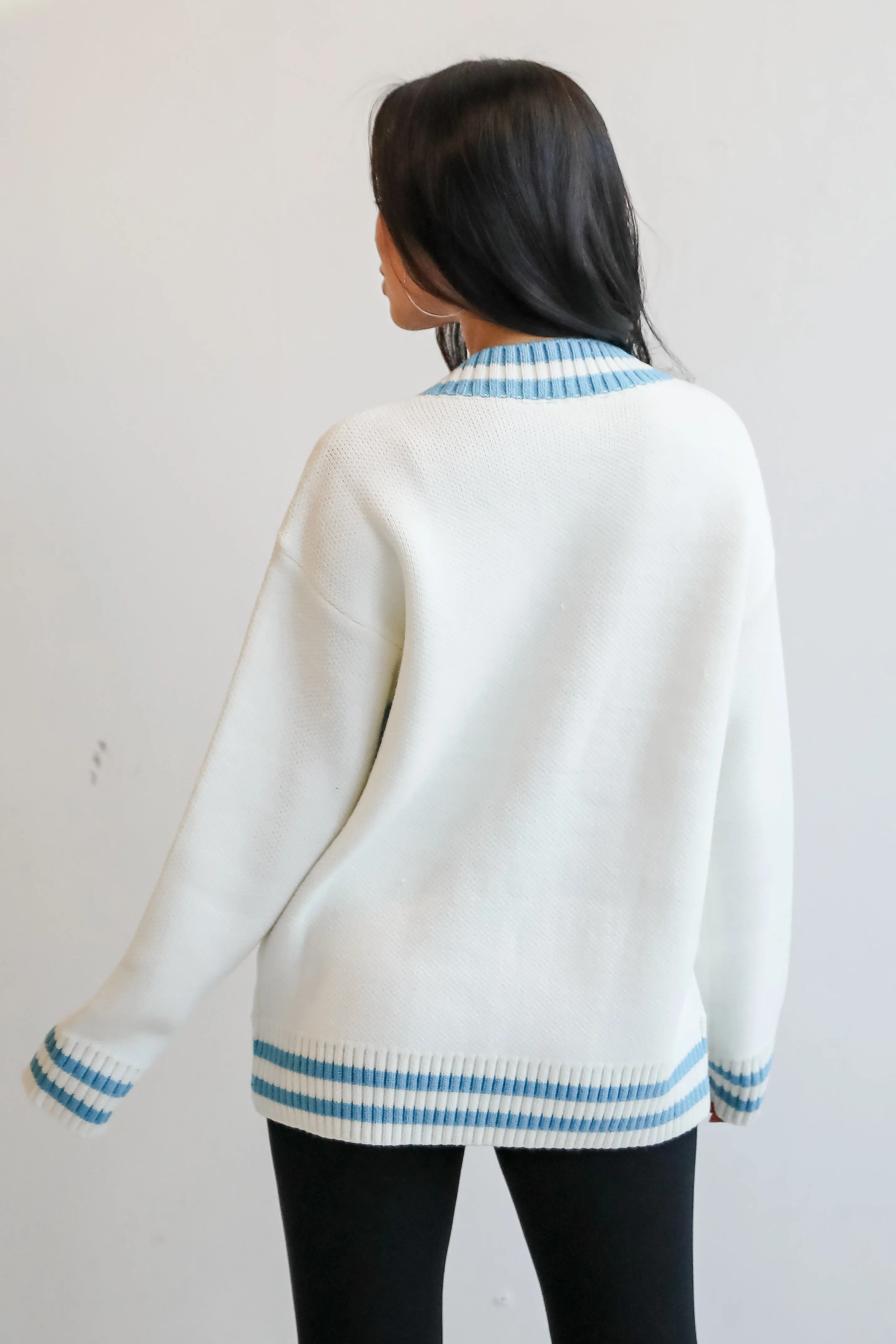 FINAL SALE - Moments Of Cozy Off White Ski Varsity Sweater