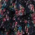 Floral Semi Sheer Mesh Ruffled Midi Skirt