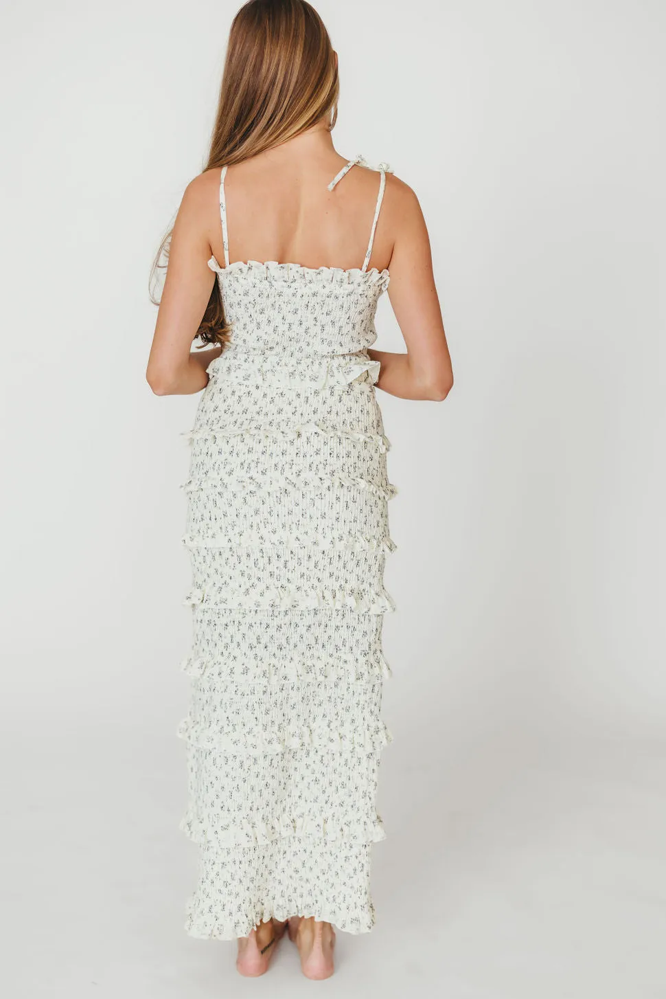 Harley Maxi Dress in Gray Floral - Bump Friendly