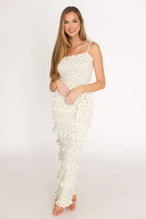 Harley Maxi Dress in Gray Floral - Bump Friendly