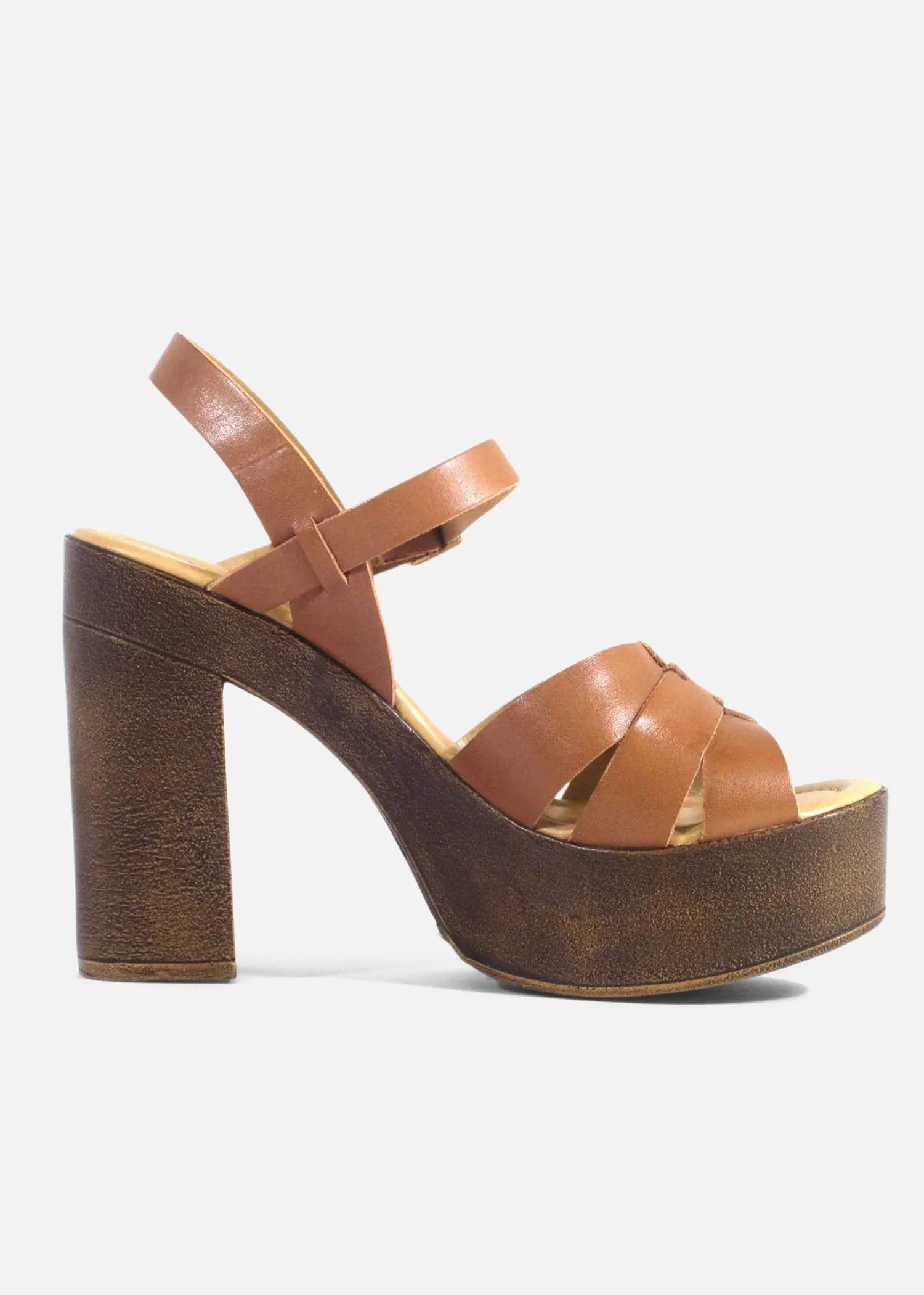 Hollie Wooden Platform Heels