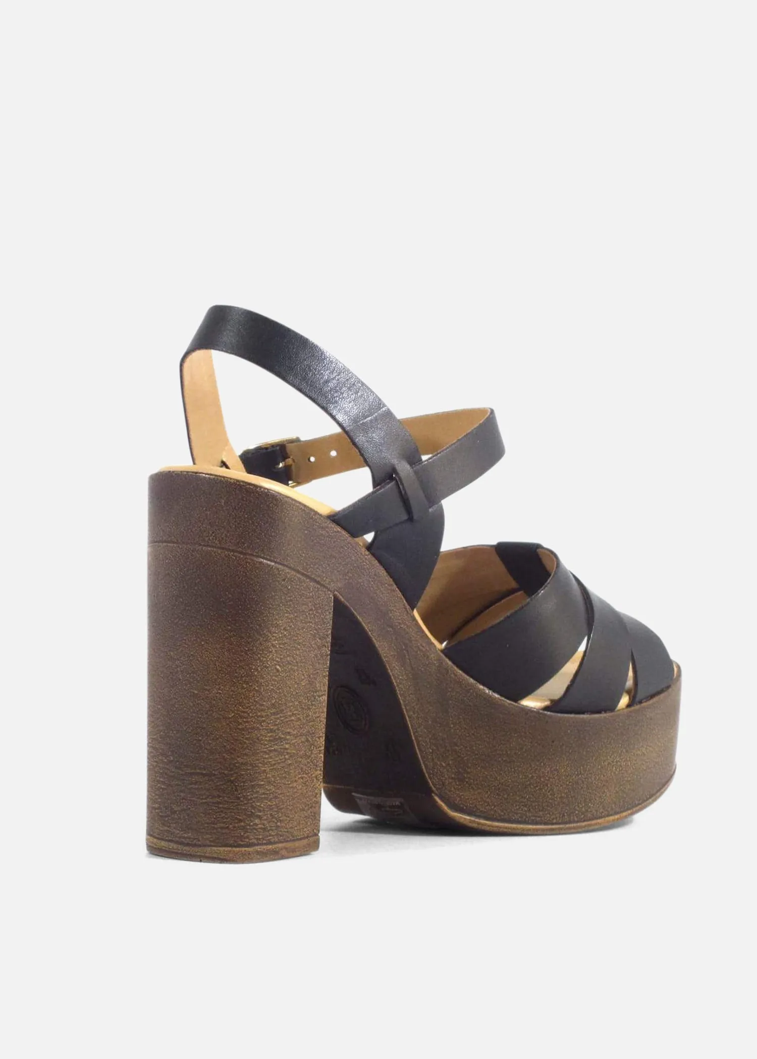 Hollie Wooden Platform Heels
