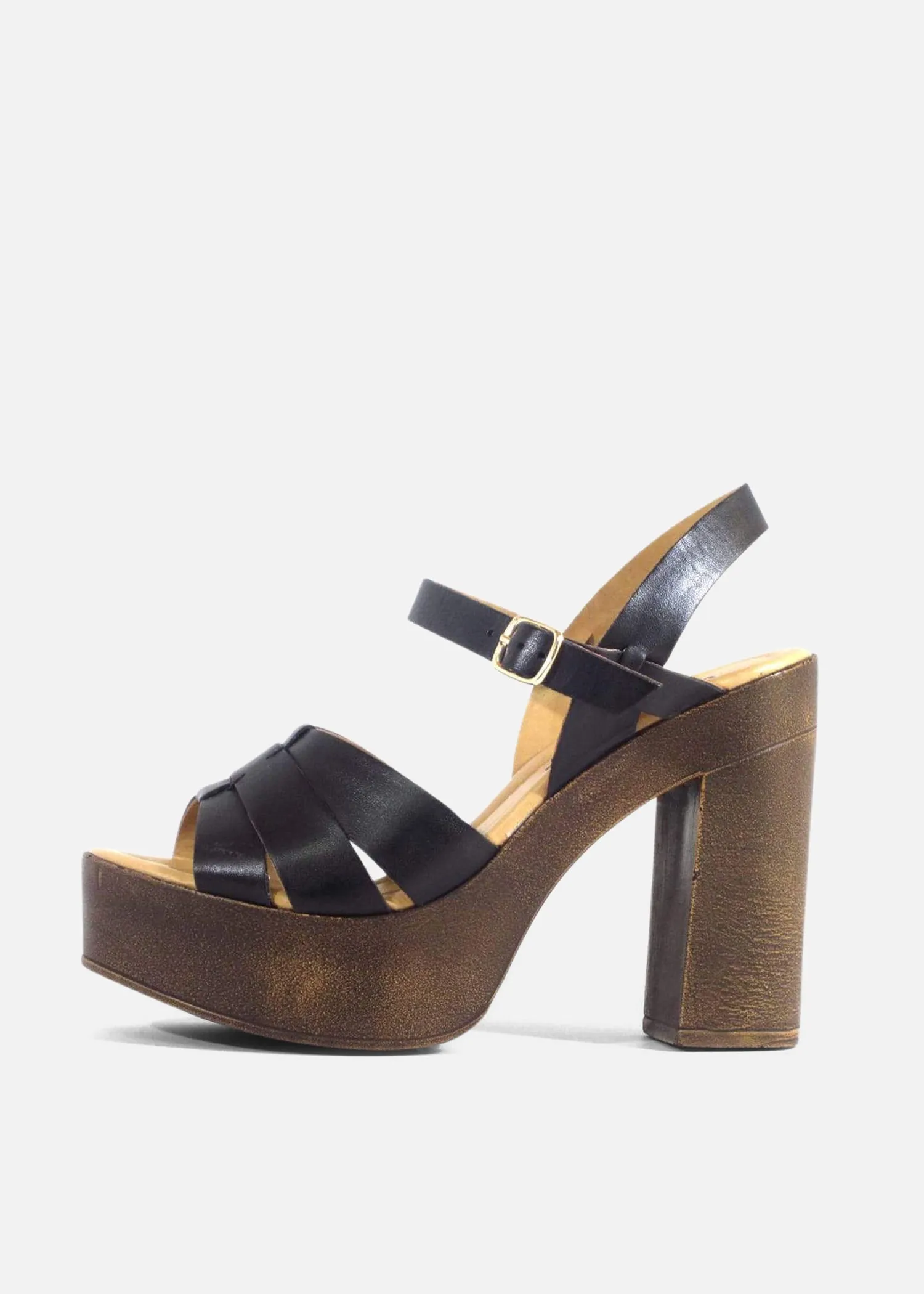 Hollie Wooden Platform Heels