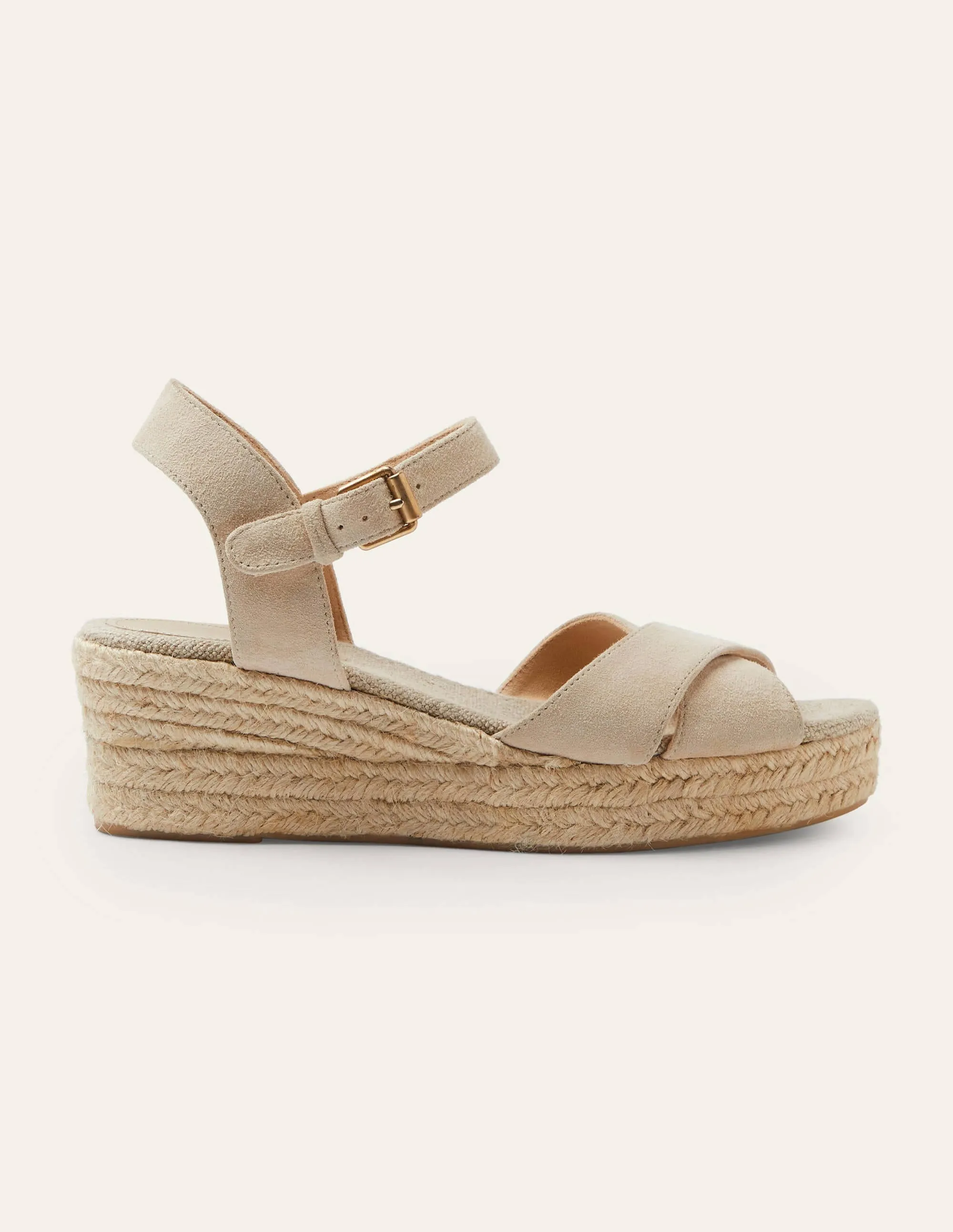 Jasmine Espadrille Wedges-Oatmeal