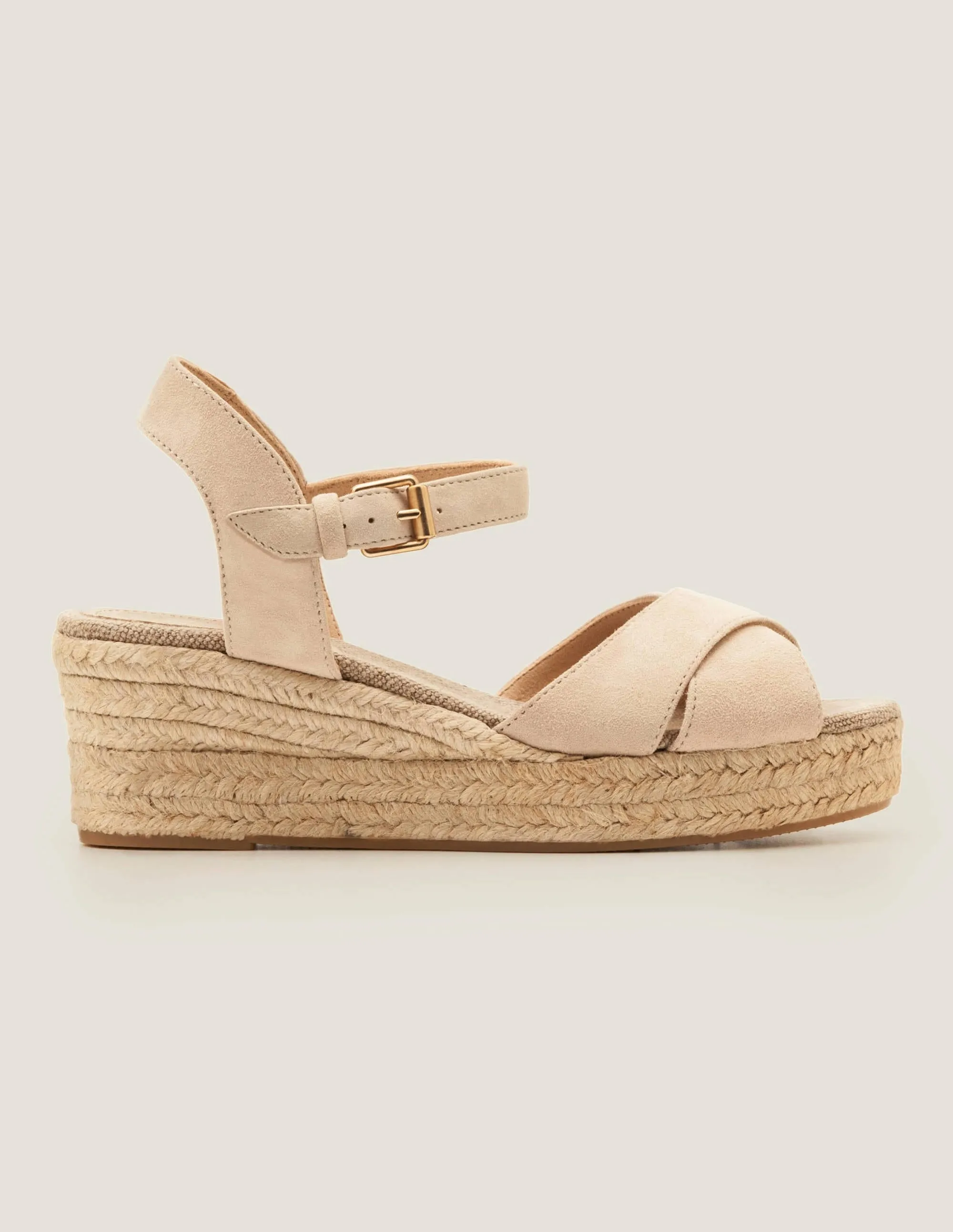 Jasmine Espadrille Wedges-Oatmeal
