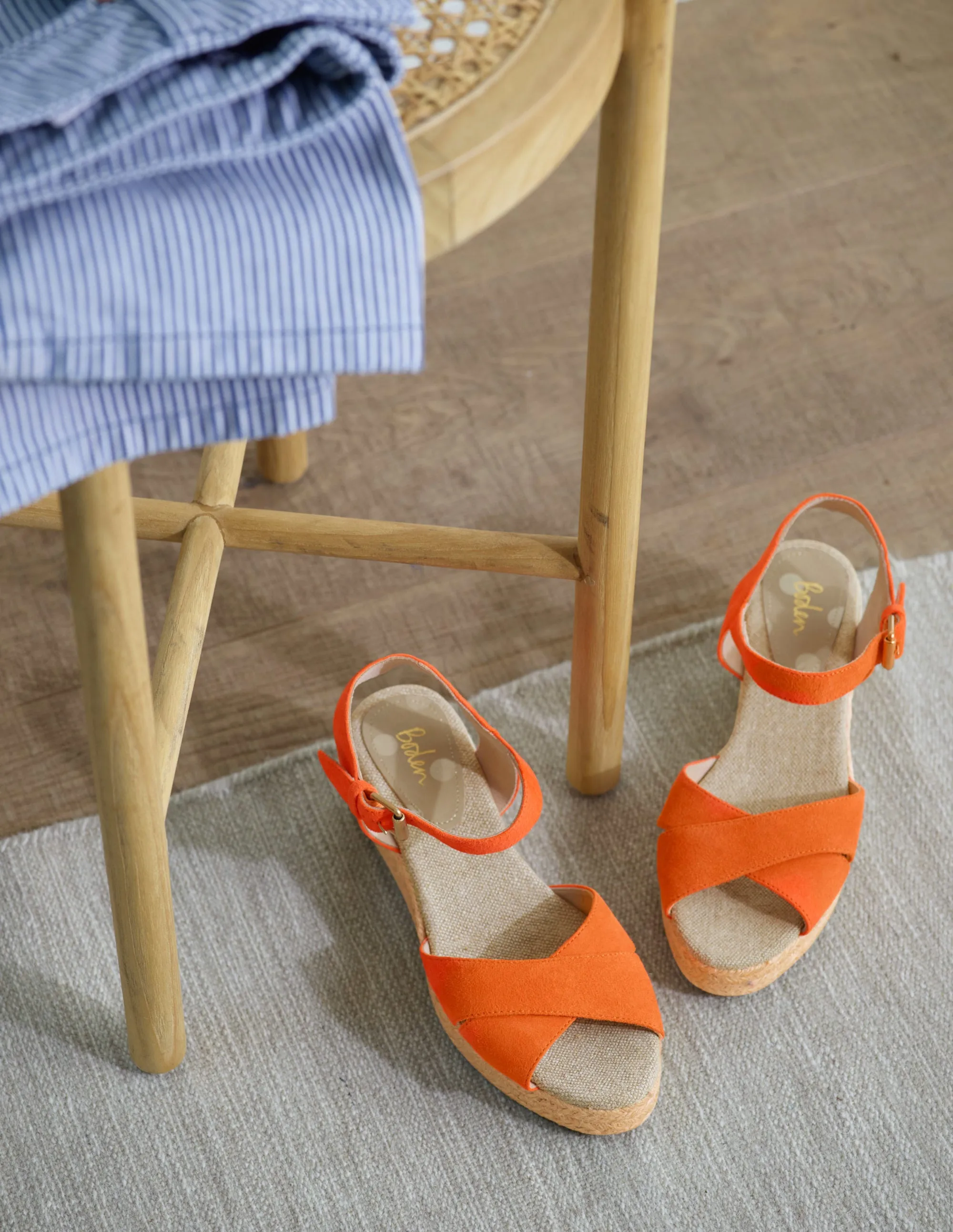 Jasmine Espadrille Wedges-Orange Sunset