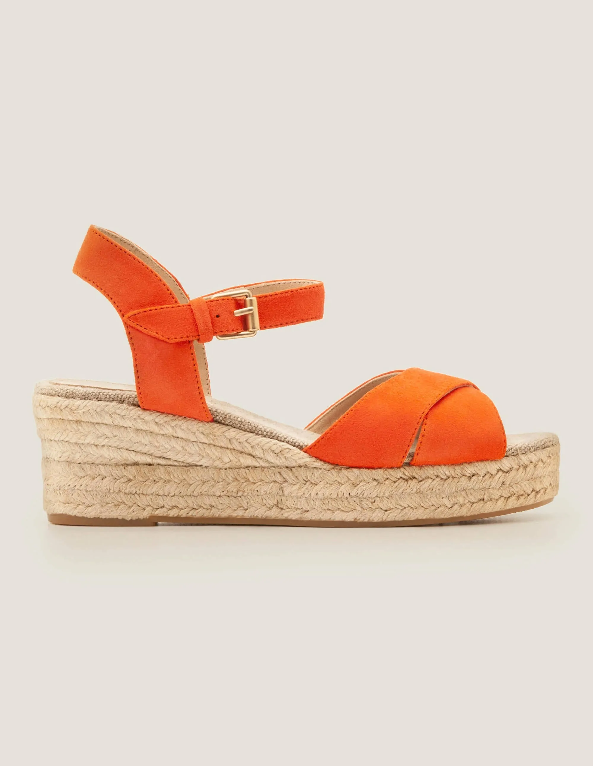 Jasmine Espadrille Wedges-Orange Sunset