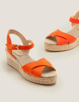 Jasmine Espadrille Wedges-Orange Sunset