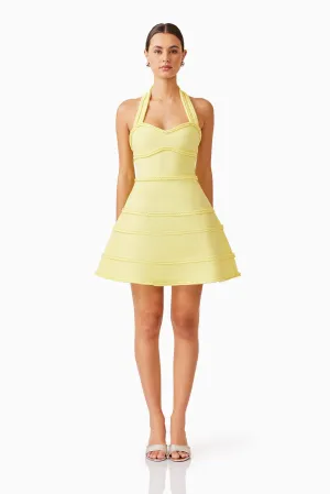 Katlyn Halter Mini Dress in Yellow
