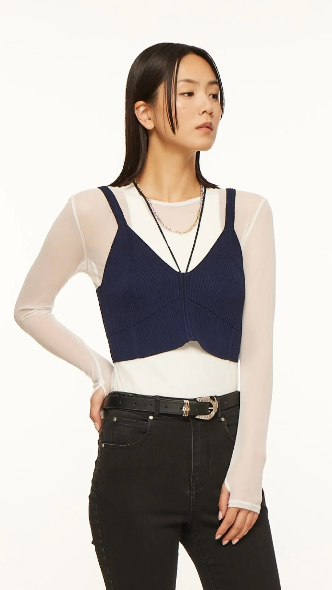 Lace-Up Knit Vest