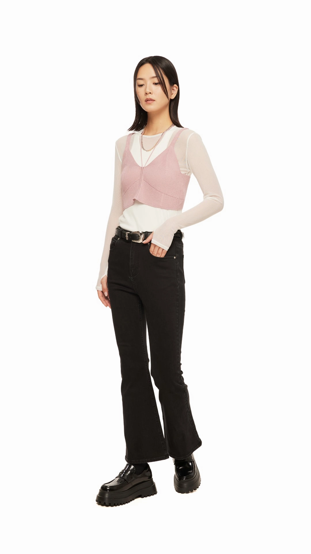 Lace-Up Knit Vest