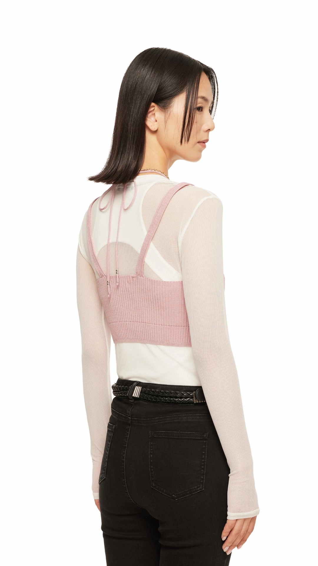 Lace-Up Knit Vest