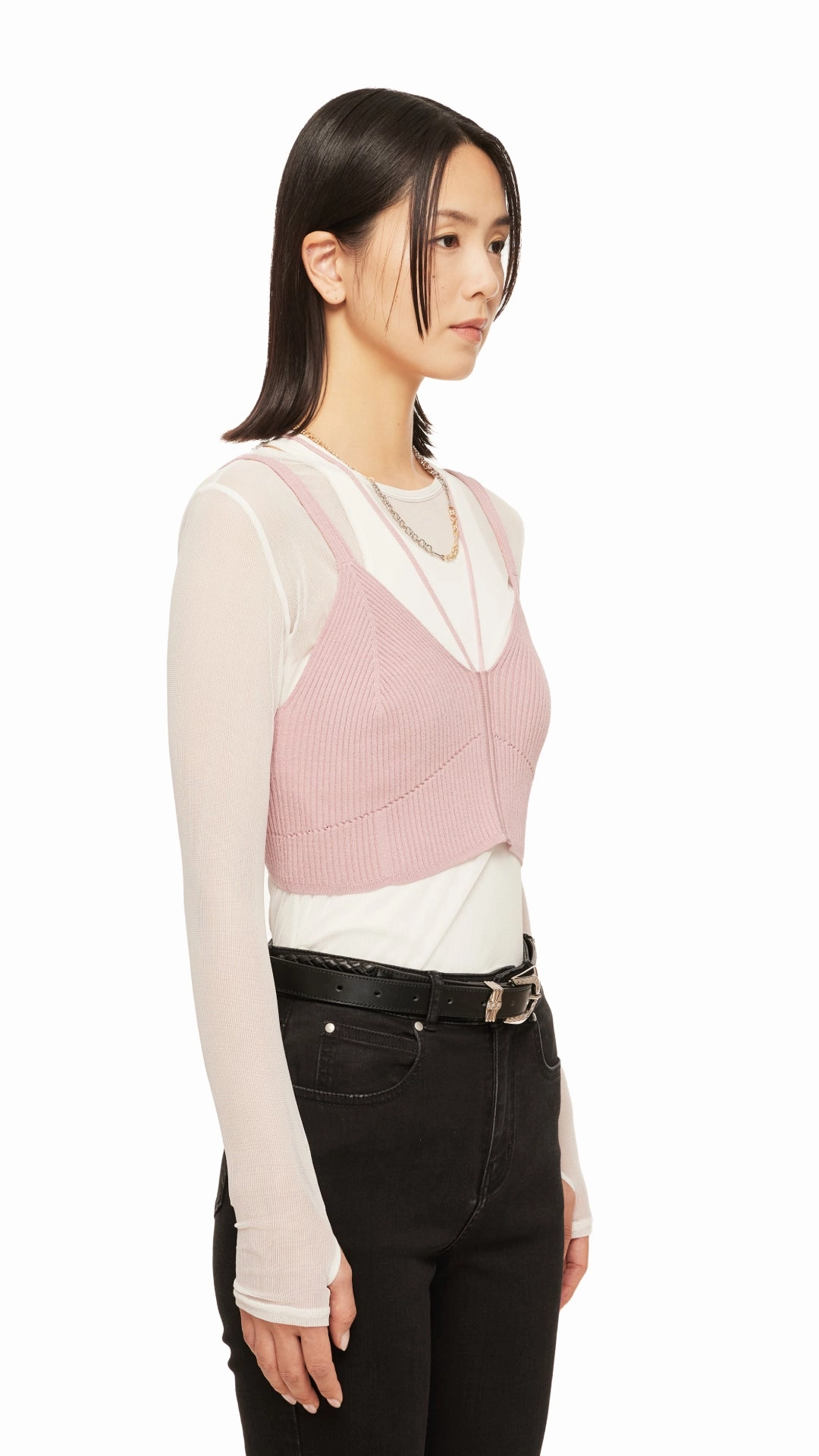 Lace-Up Knit Vest