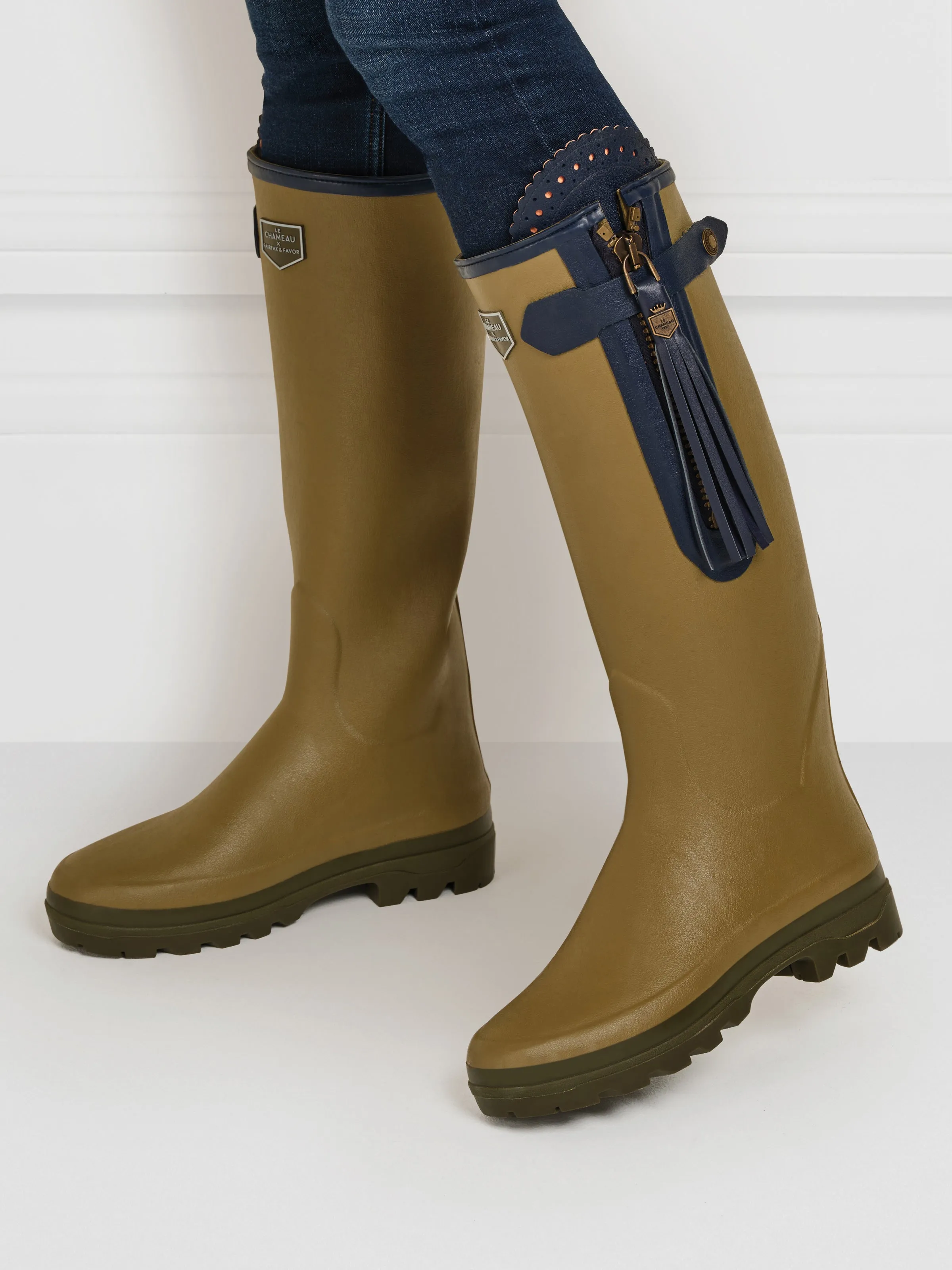 L'Alliance Neoprene Lined Wellington Boot (Narrow Fit) - Vert Vierzon