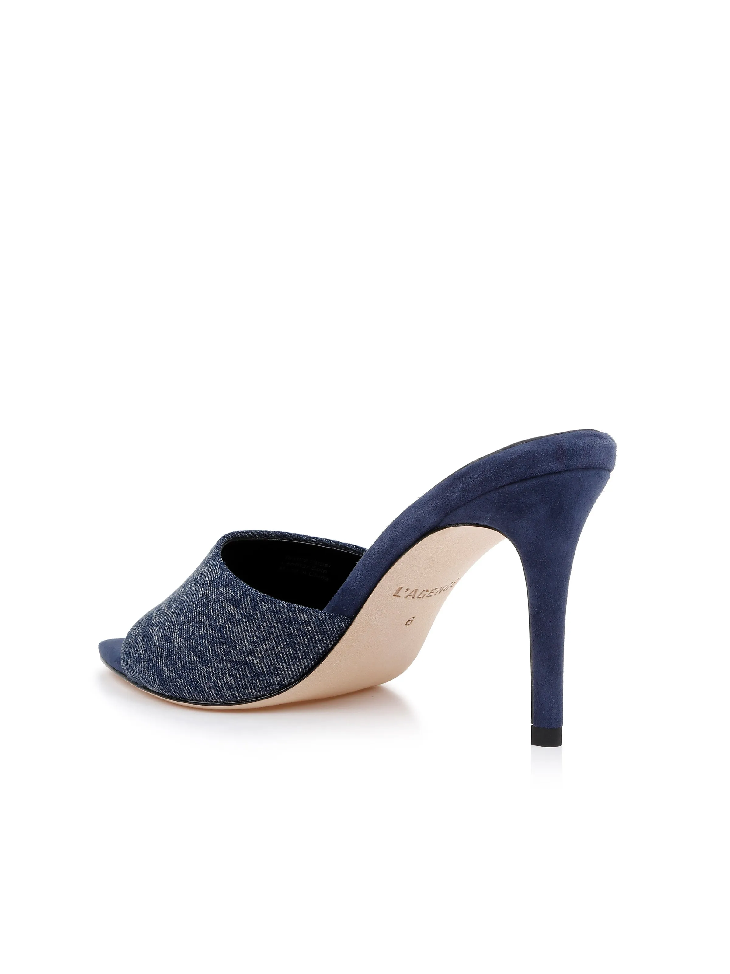 Lolita Denim Open-Toe Mule