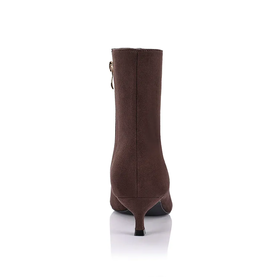 Luca Ankle Boots - Chocolate Brown Micro