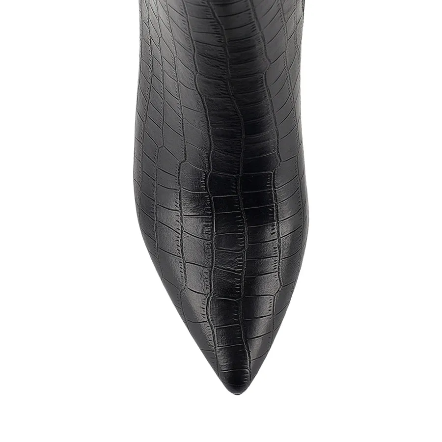 Magda Tall Boots - Black Croc