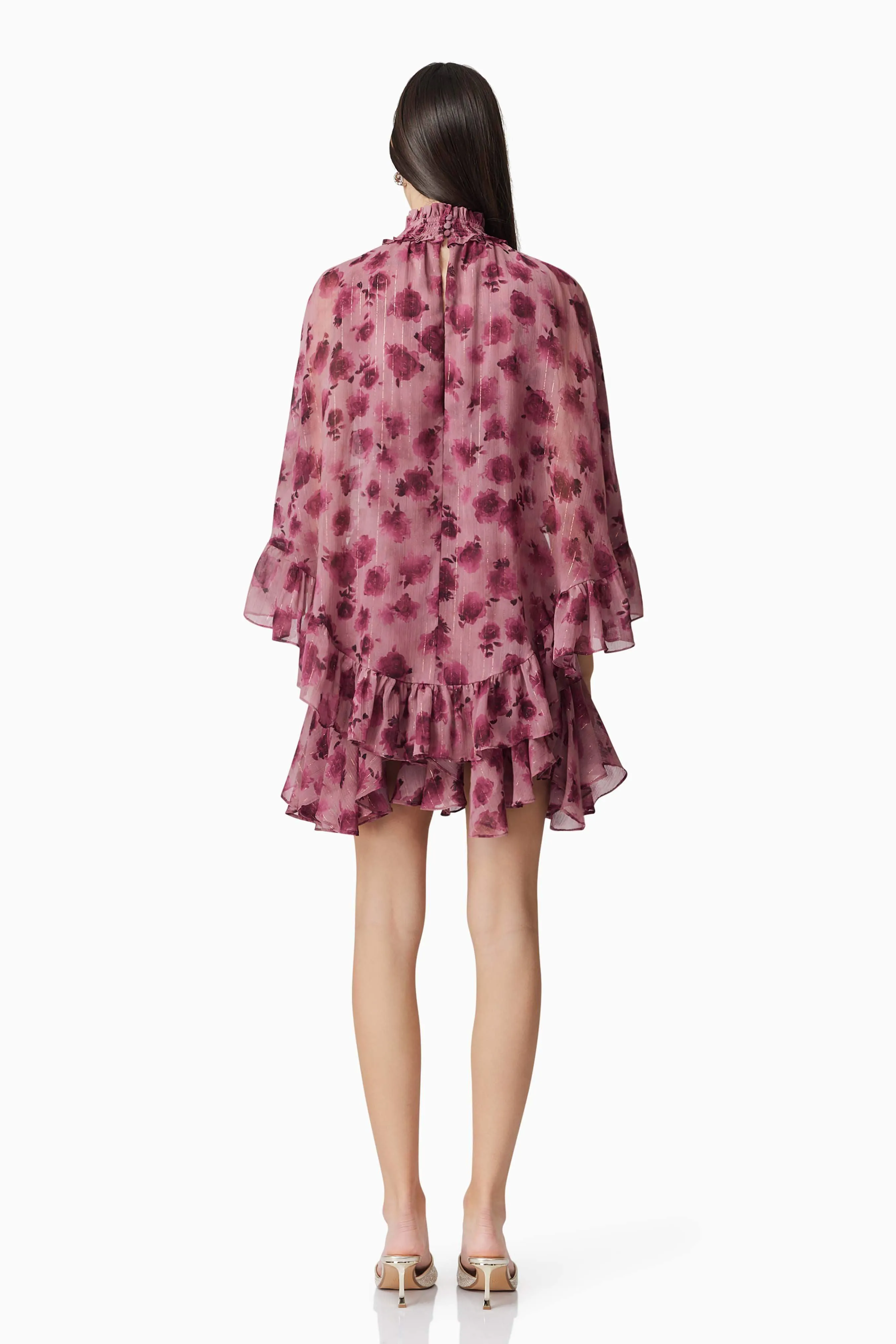 Monica Cape Mini Dress in purple
