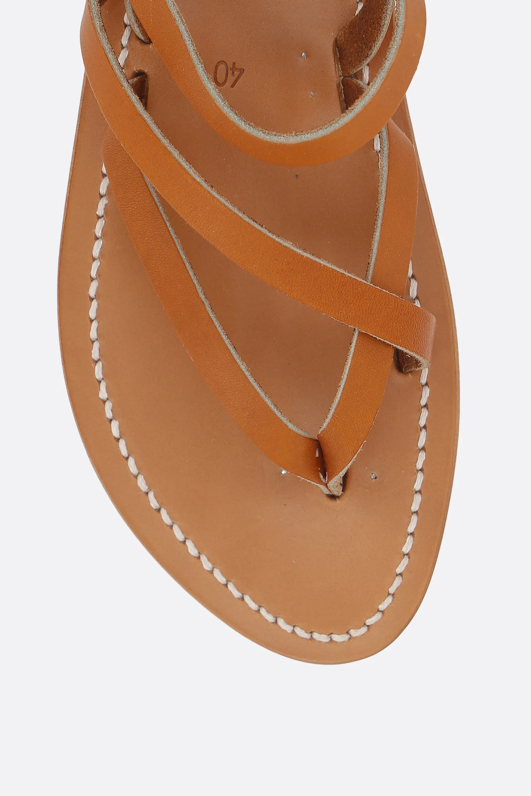 Nemesis thong sandals in smooth leather