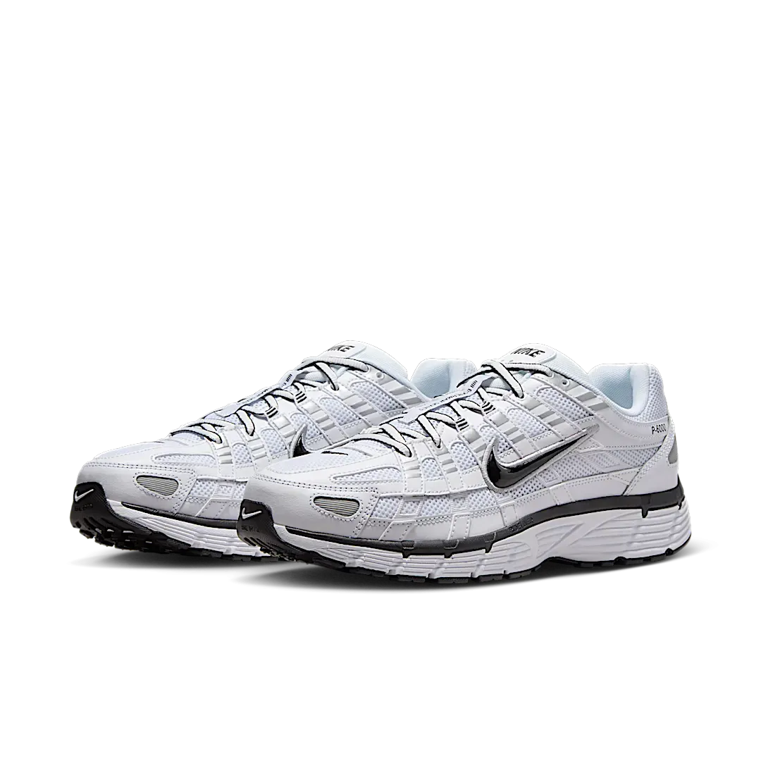 Nike P-6000 White Metallic Silver Black