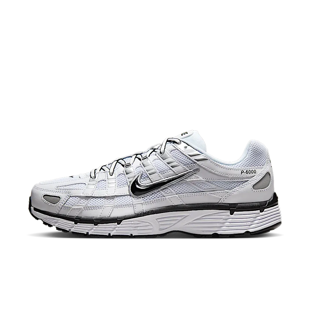 Nike P-6000 White Metallic Silver Black