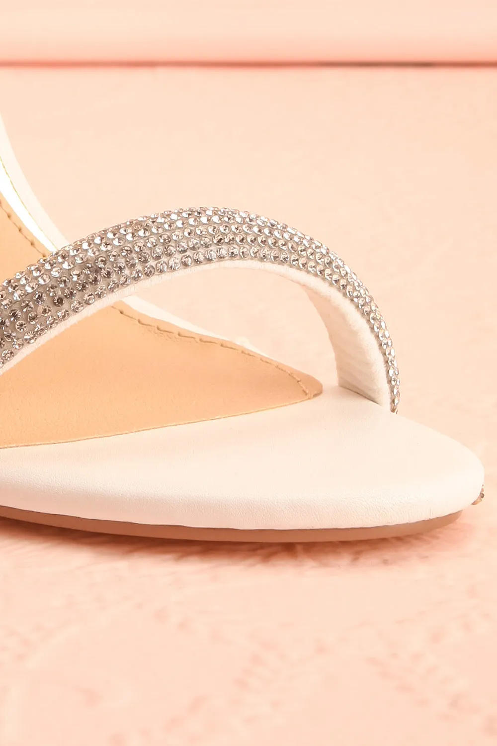 Odessa Ivory | Sparkly Heeled Sandals