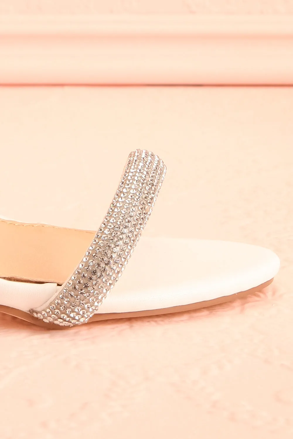 Odessa Ivory | Sparkly Heeled Sandals