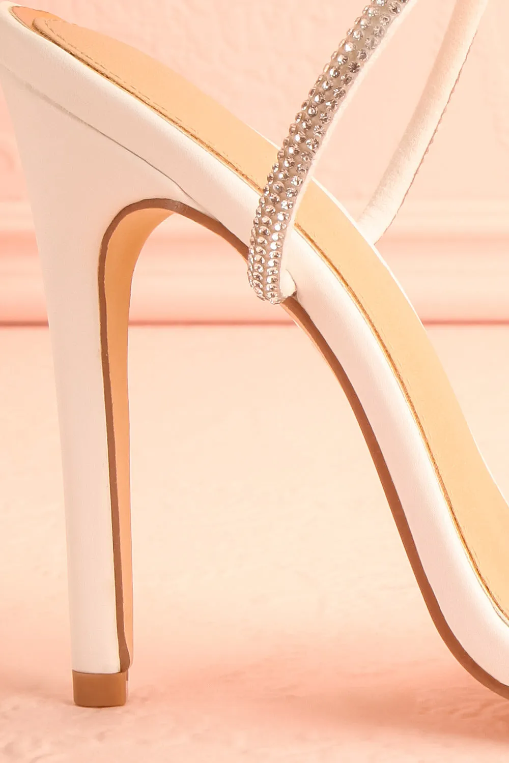 Odessa Ivory | Sparkly Heeled Sandals