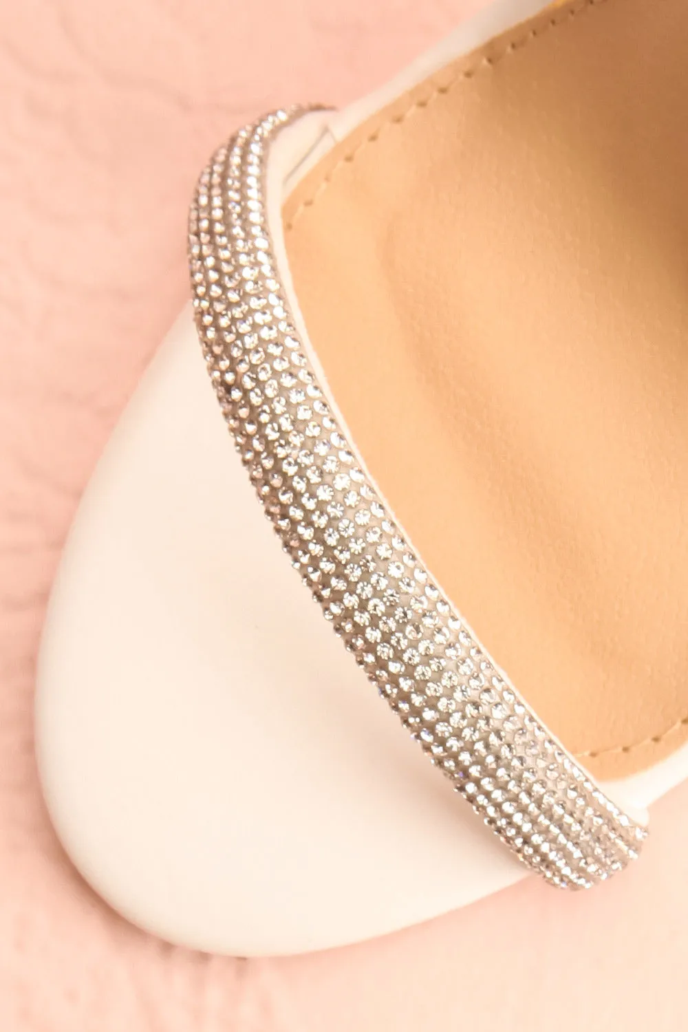 Odessa Ivory | Sparkly Heeled Sandals