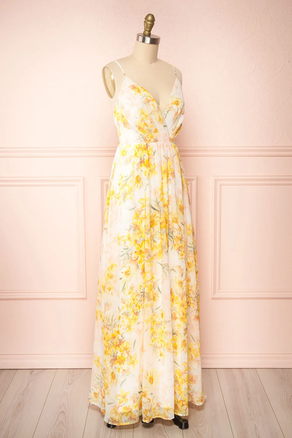 Oneyda | Floral V-Neck Maxi Dress
