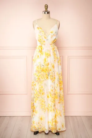 Oneyda | Floral V-Neck Maxi Dress