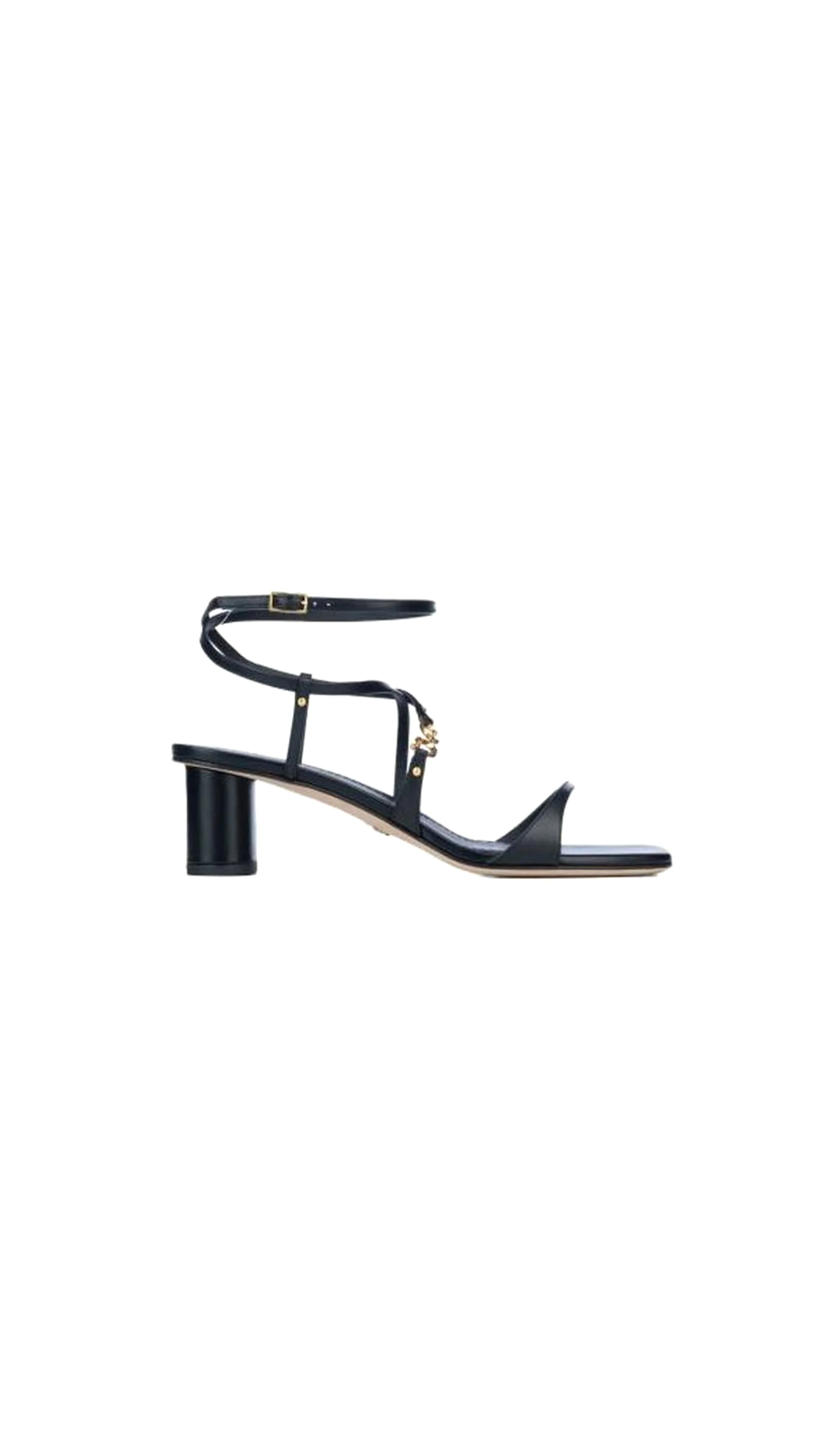 Open-toed High-heeled Sandals - Black
