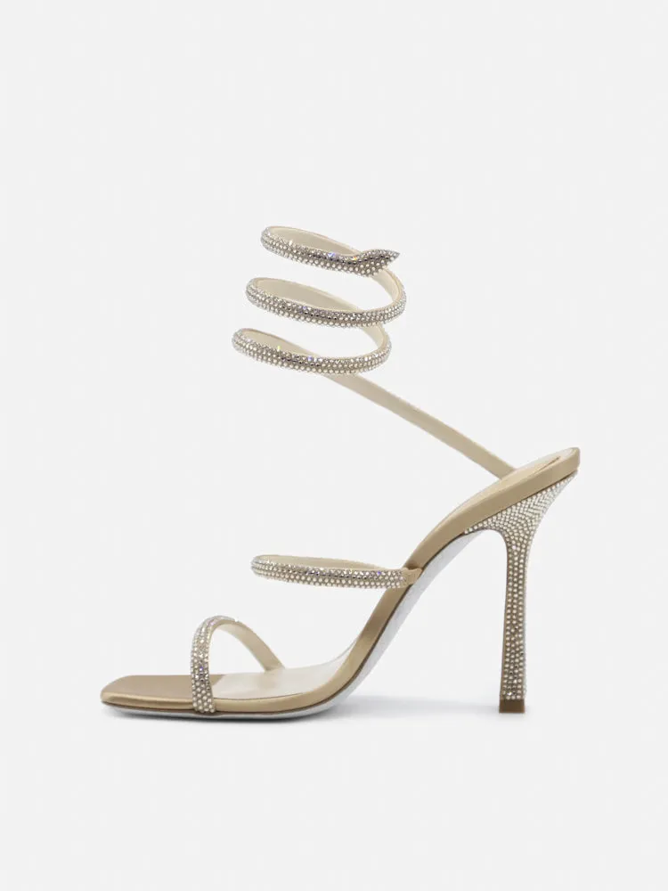 René Caovilla Wraparound Heeled Sandals