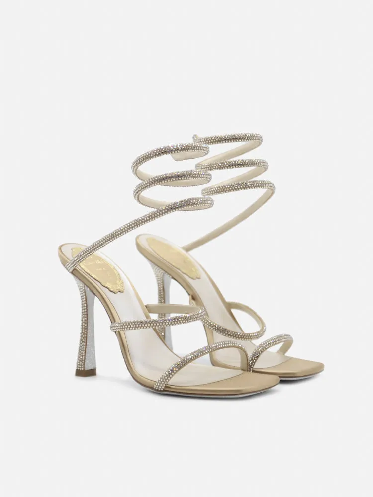 René Caovilla Wraparound Heeled Sandals