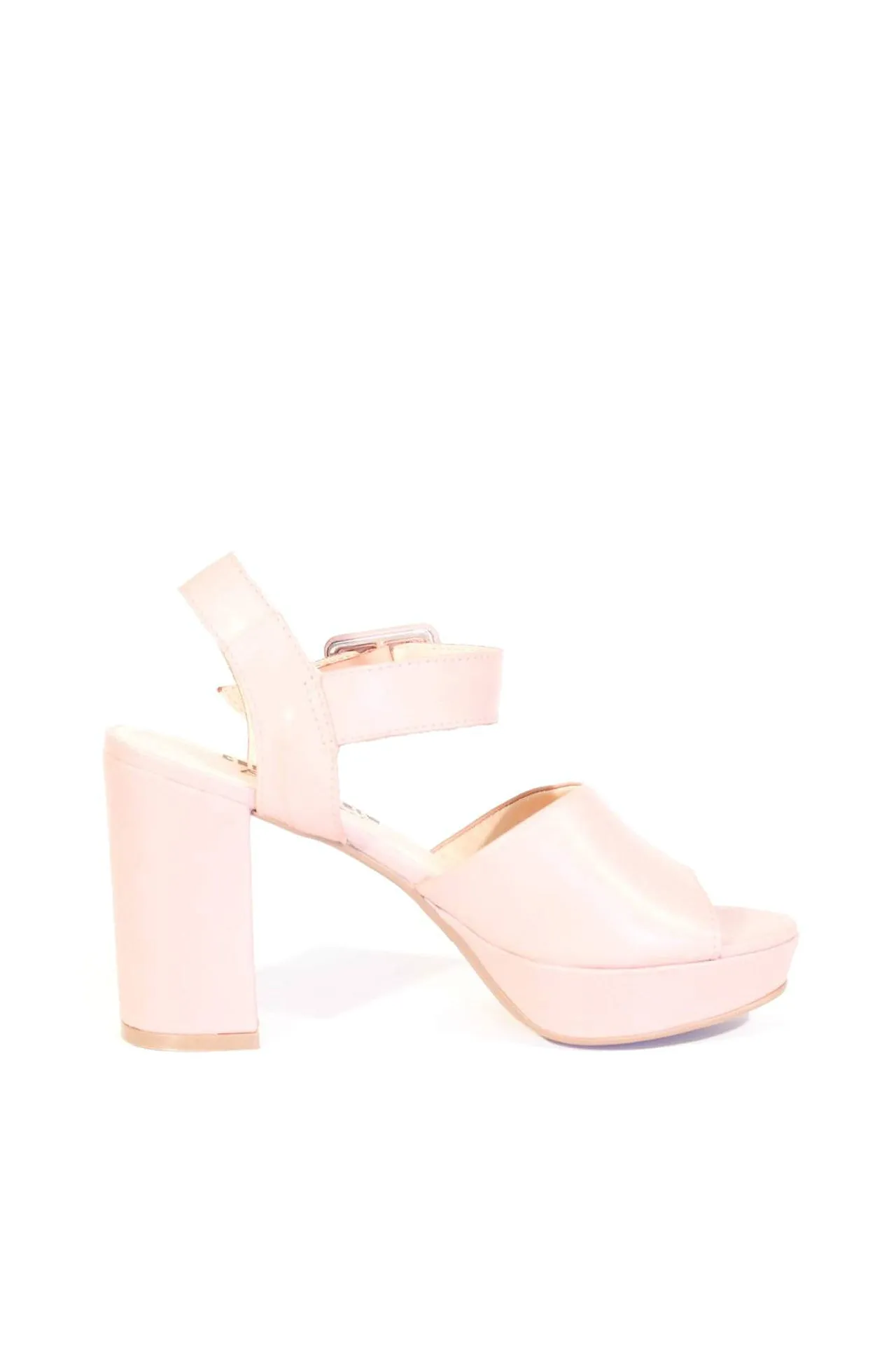 Rose Leather Platform Heels