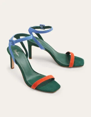 Strappy Heeled Sandals-Colourblock
