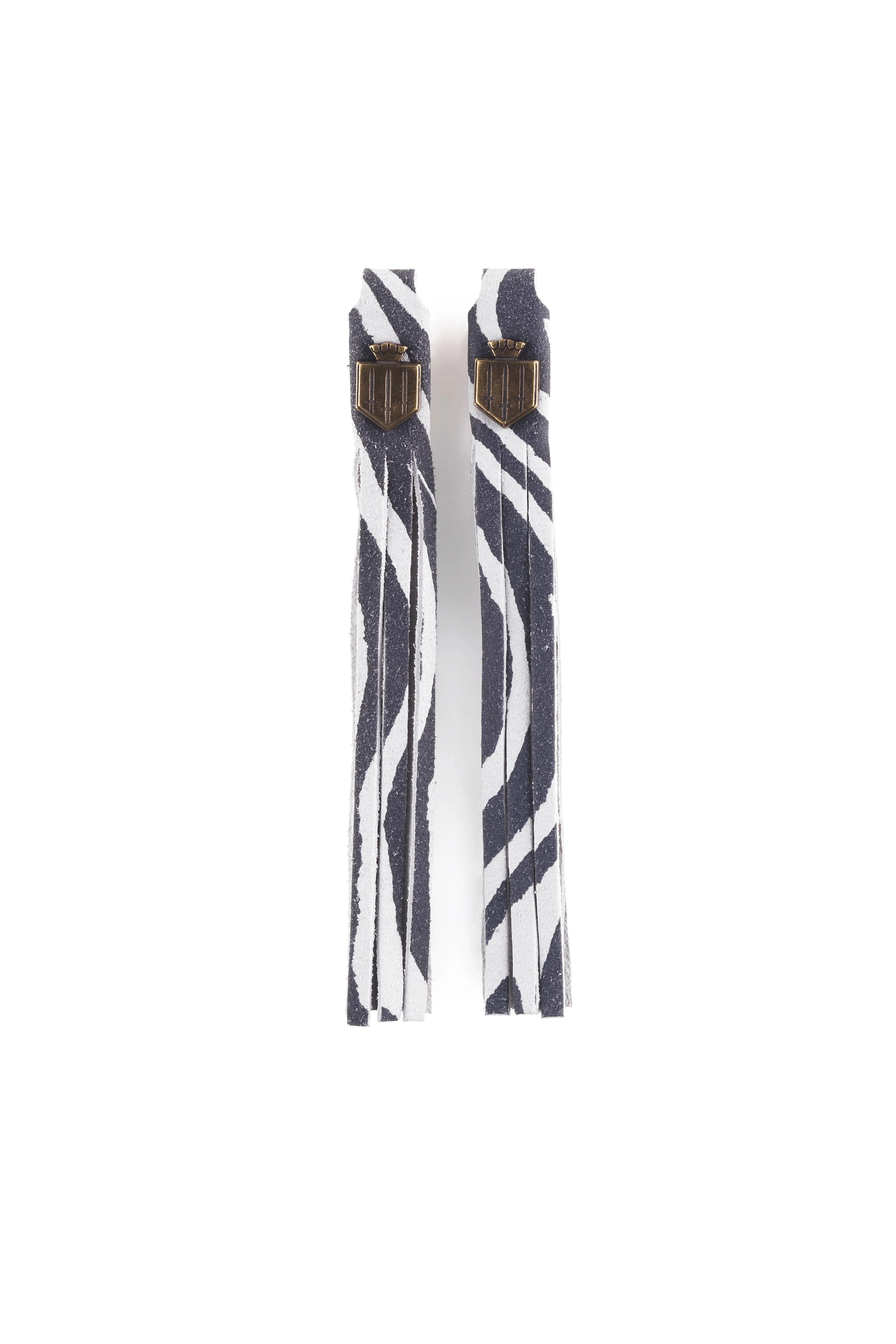 Suede Boot Tassels - Zebra