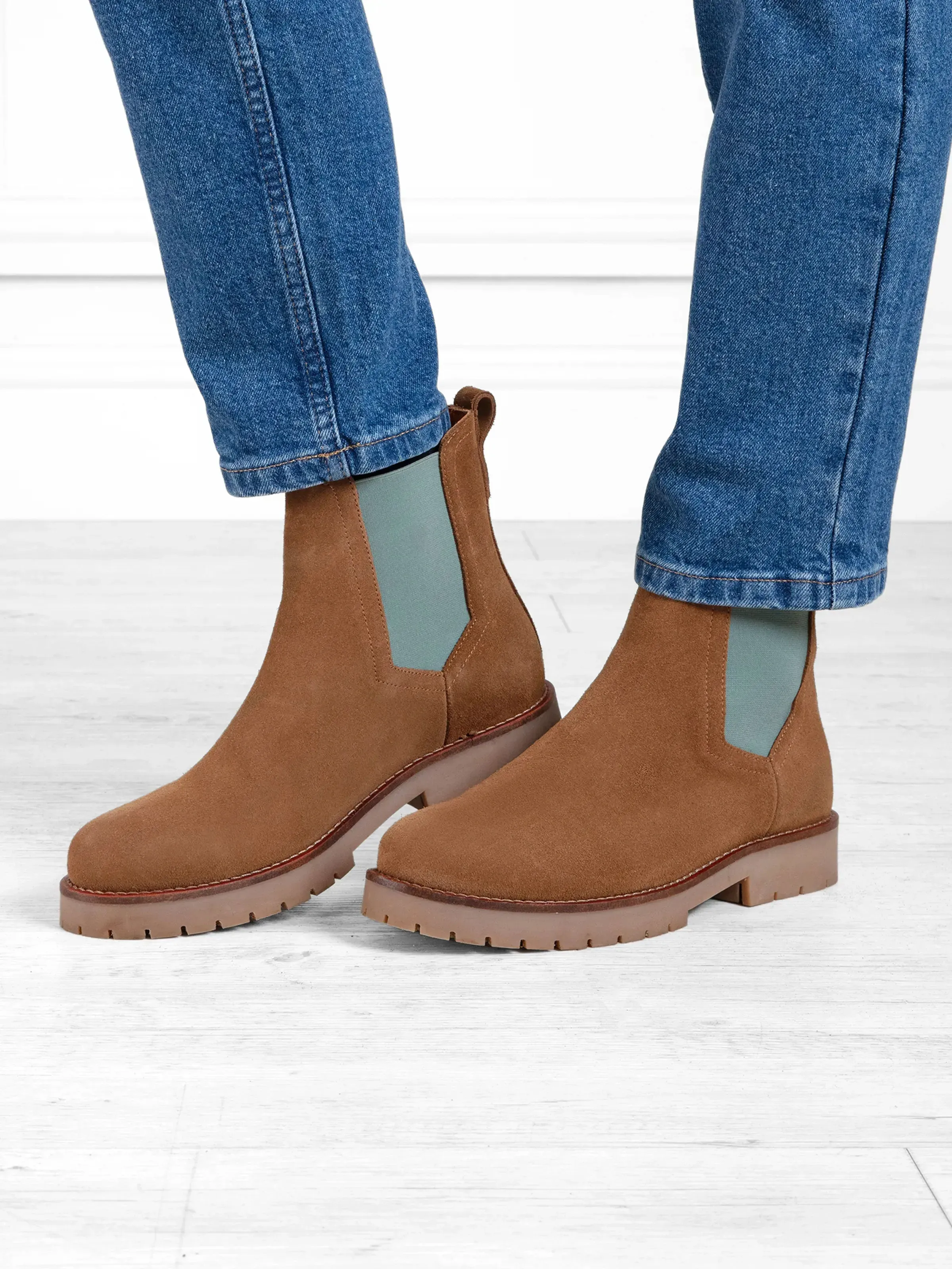 Summer Boudica - Tan Suede and Mint