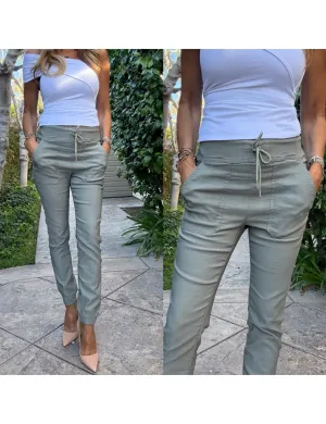 Tali Jogger Pant, Green Herringbone