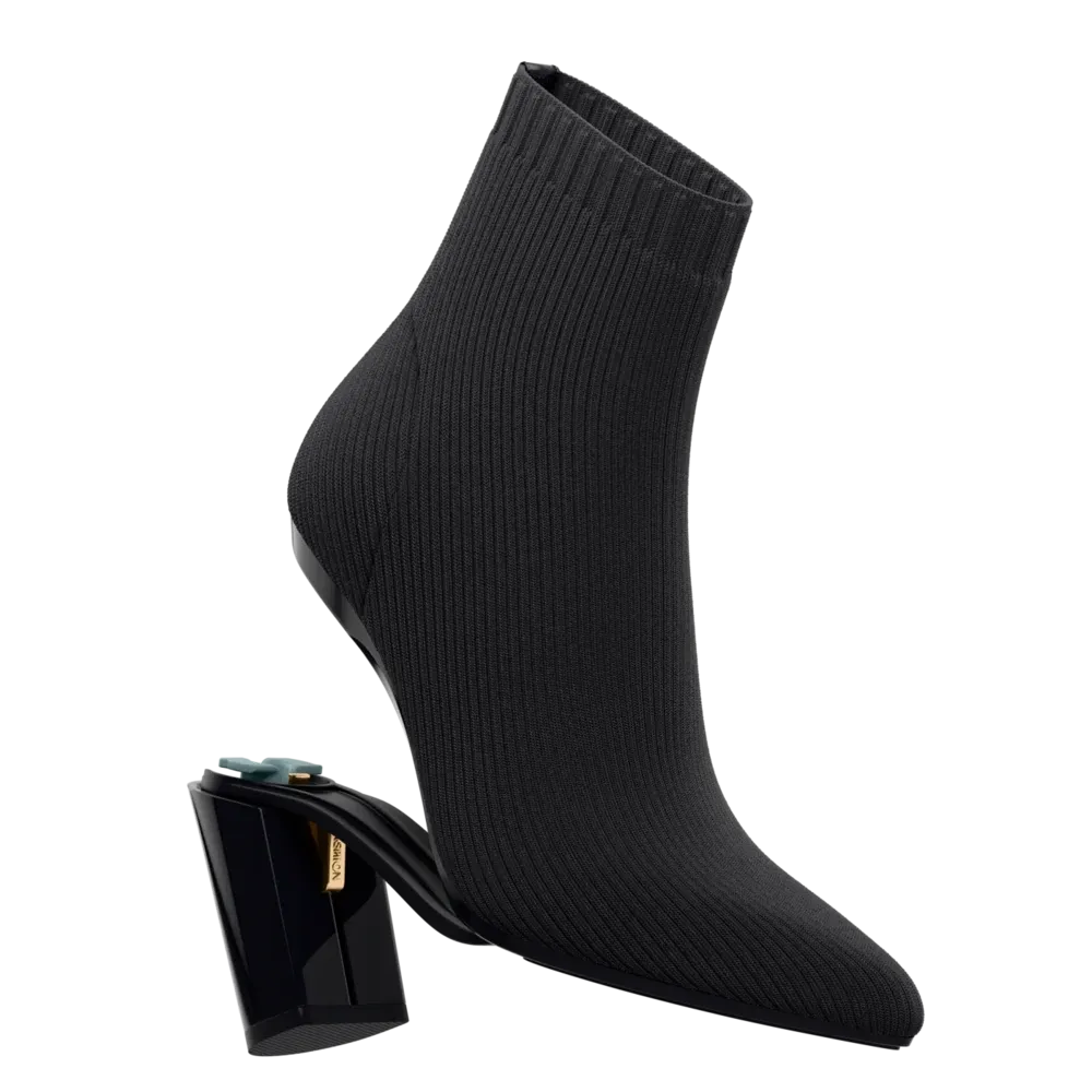 The Bootie - Coal Knit   Block Heel Kit 4 Coal - FINAL SALE
