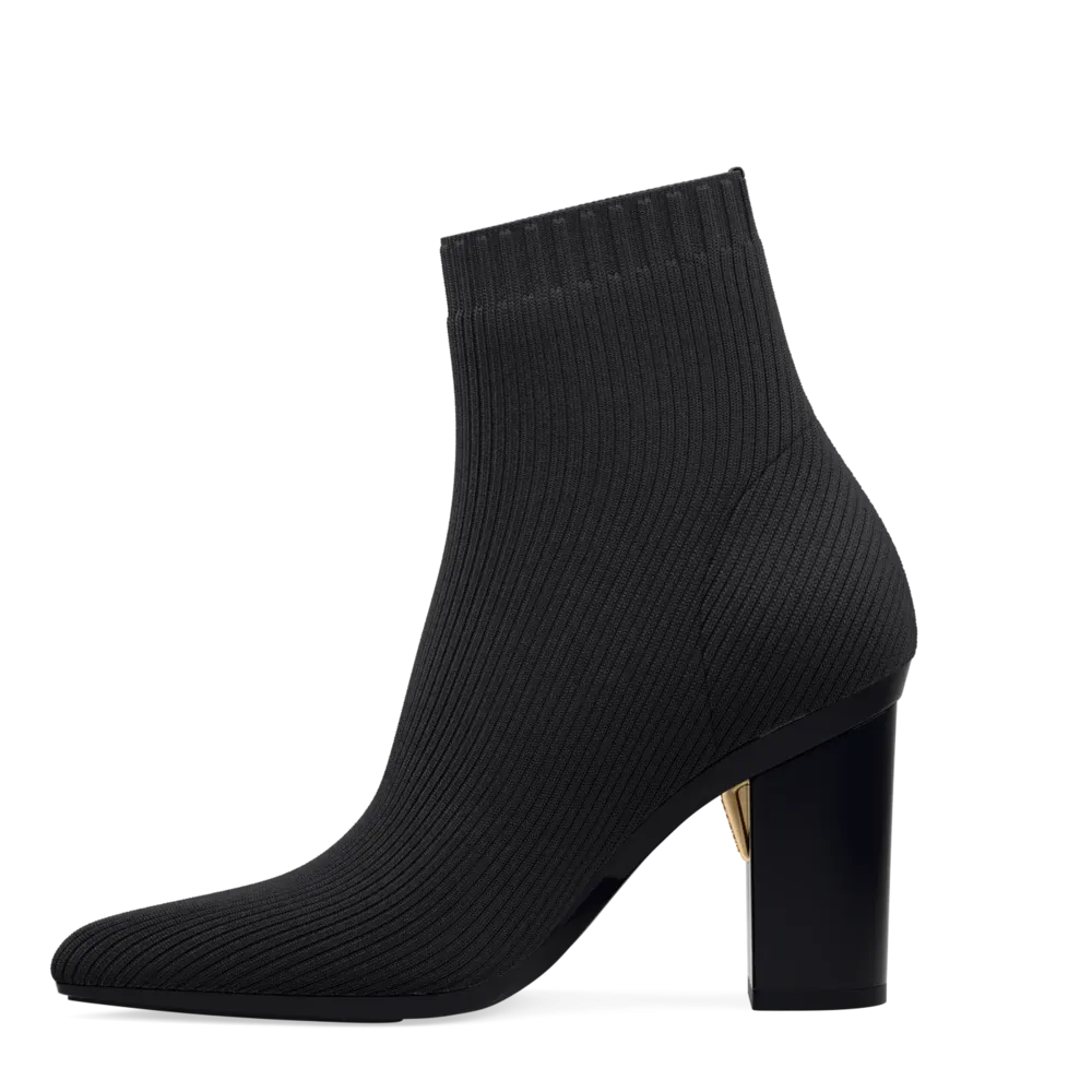 The Bootie - Coal Knit   Block Heel Kit 4 Coal - FINAL SALE