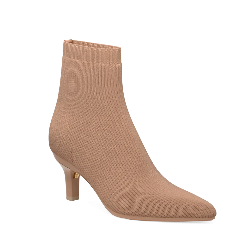 The Bootie - Latte Knit   Stiletto Heel Kit 3 Latte - FINAL SALE