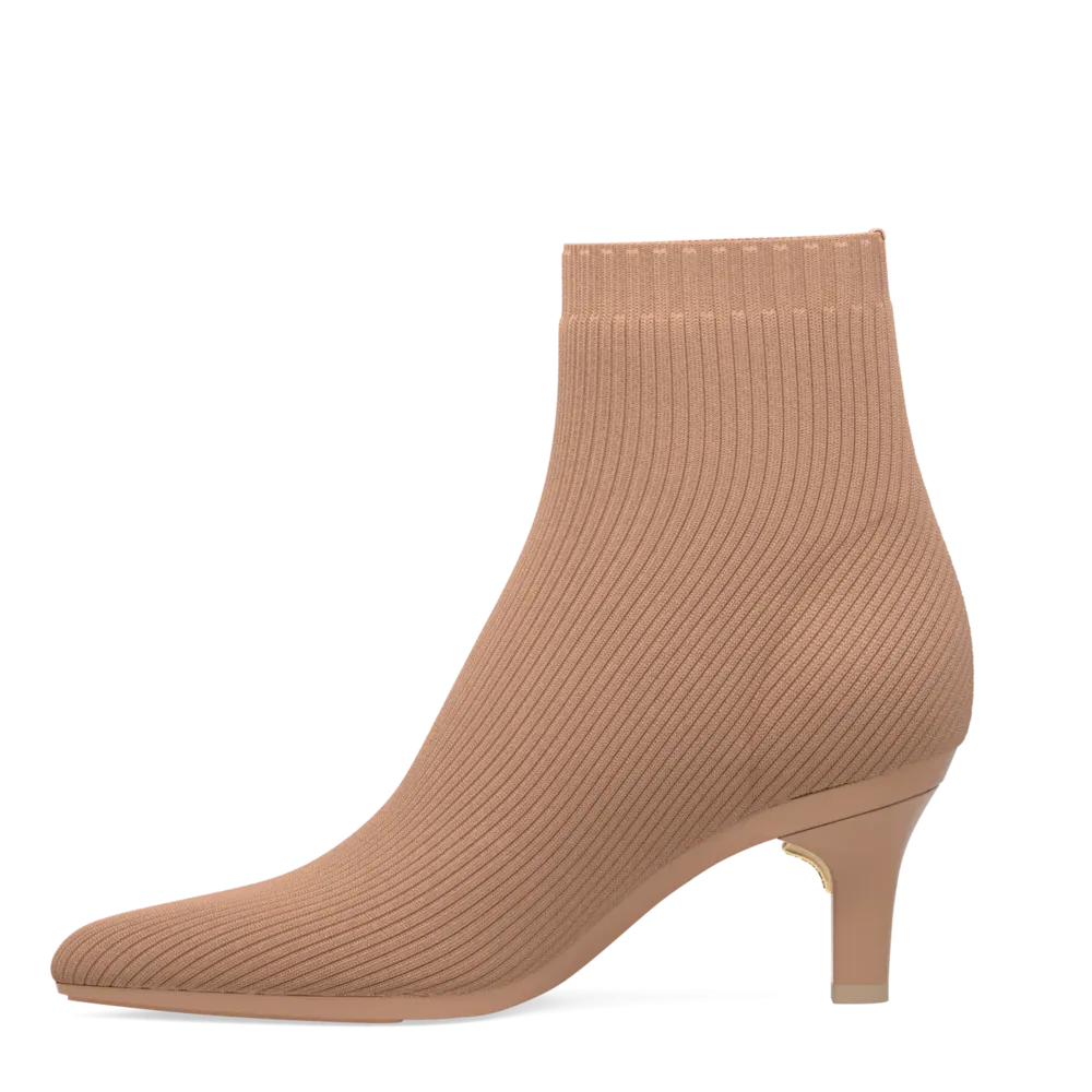The Bootie - Latte Knit   Stiletto Heel Kit 3 Latte - FINAL SALE
