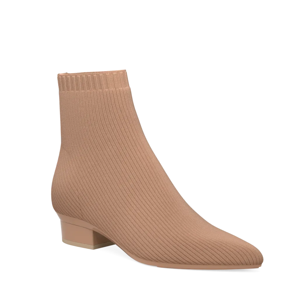 The Bootie - Latte Knit   Stiletto Heel Kit 3 Latte - FINAL SALE