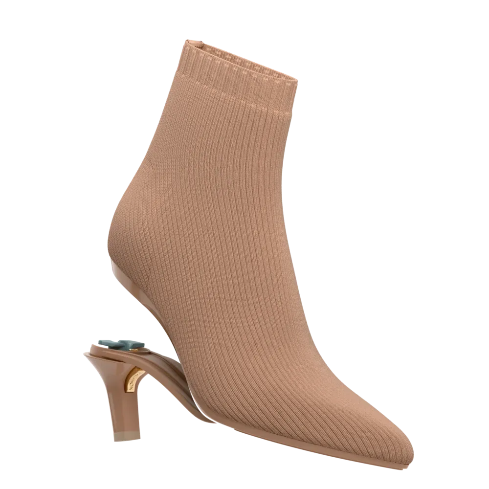 The Bootie - Latte Knit   Stiletto Heel Kit 3 Latte - FINAL SALE