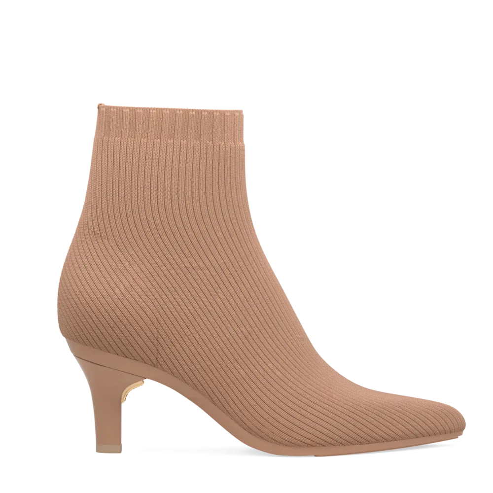 The Bootie - Latte Knit   Stiletto Heel Kit 3 Latte - FINAL SALE