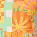 Tropical Tile Print Smock Dress