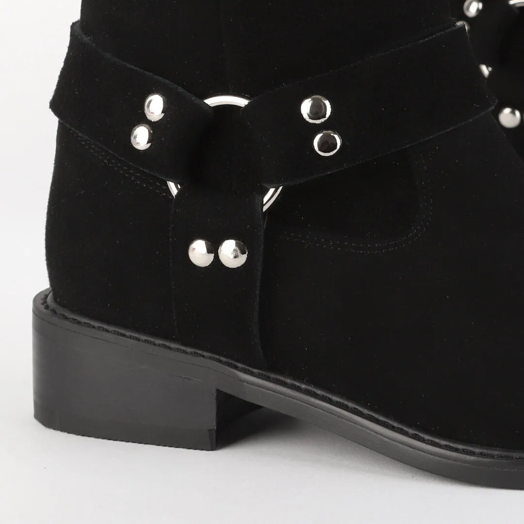 *UK size 2 - LUXO - black suede, 3cm heels